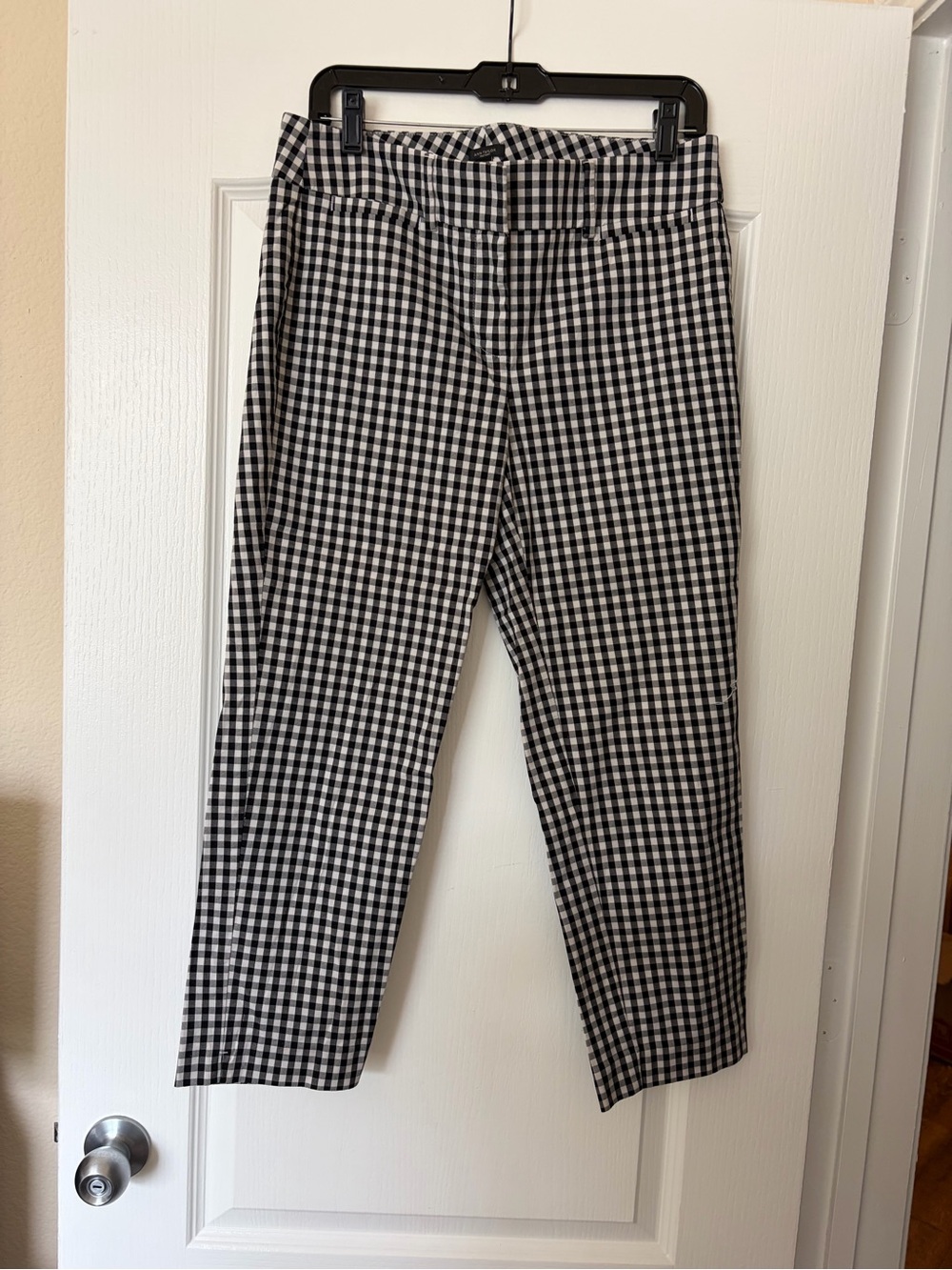 Ann Taylor Black & White Gingham Slim Dress Pants